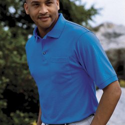 Image of the Anvil 4603 50/50 Adult Stain Release Pocket Jersey Polo